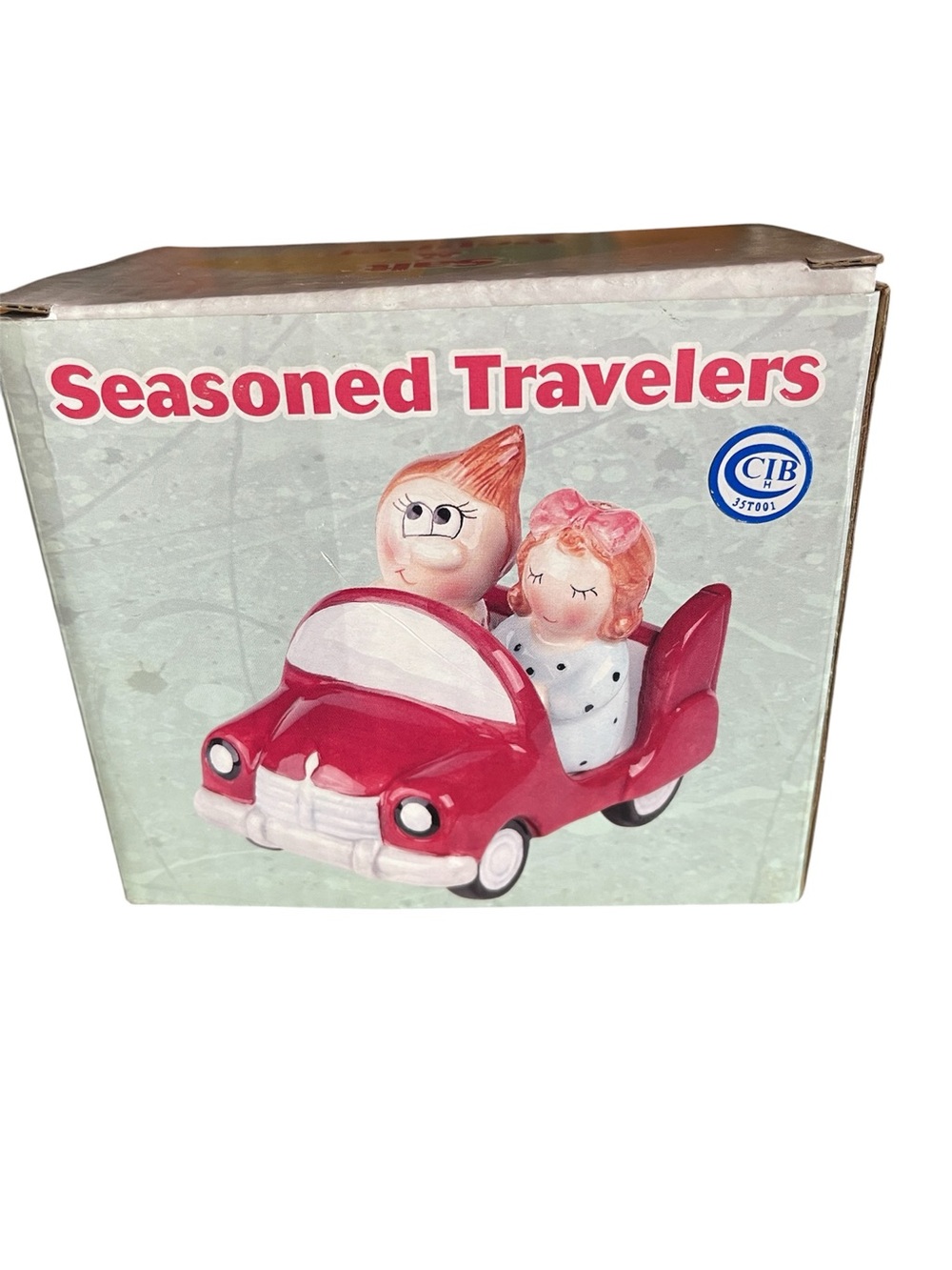 Seasoned Travelers Ceramic Figurine - Pink Red Car